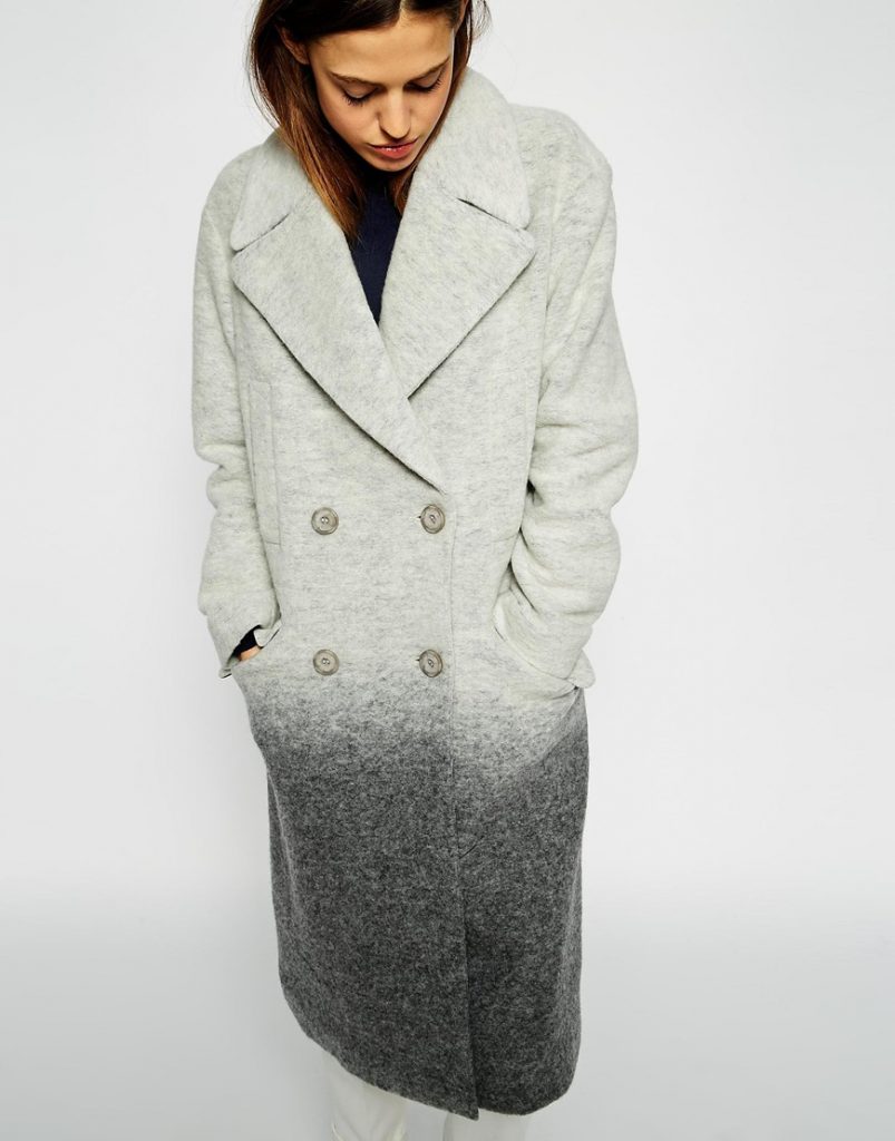 ASOS Oversized Coat in Ombre Boiled Wool