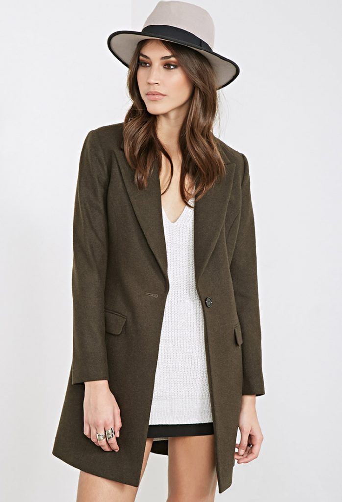 Forever 21 Classic Wool Blend Overcoat