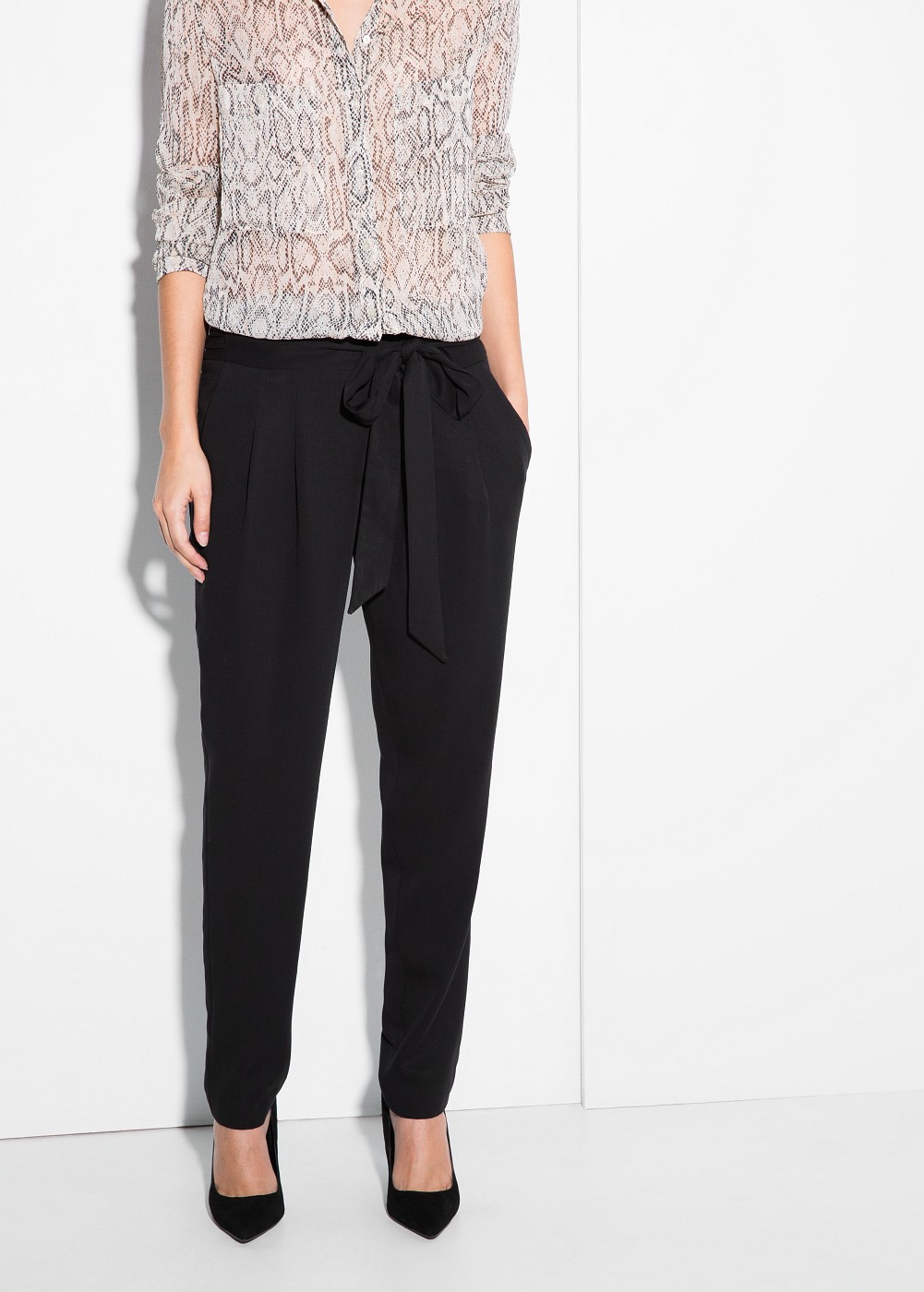 Mango Baggy Tencel Trousers