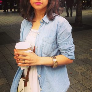 Denim Shirt as a Jacket Gap White dress
