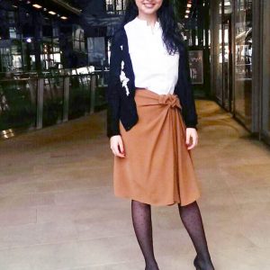 Trendy Workwear Knot Skirts and Polka Dots