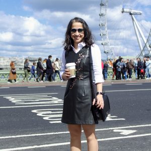 Black leather dress for brunch