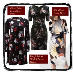 Floral velvet holiday dresses