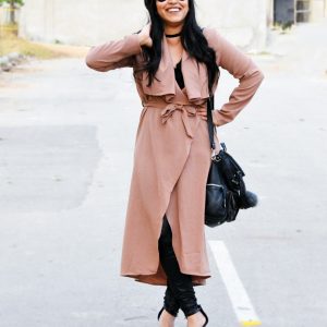 wrap trench coat winter outfit