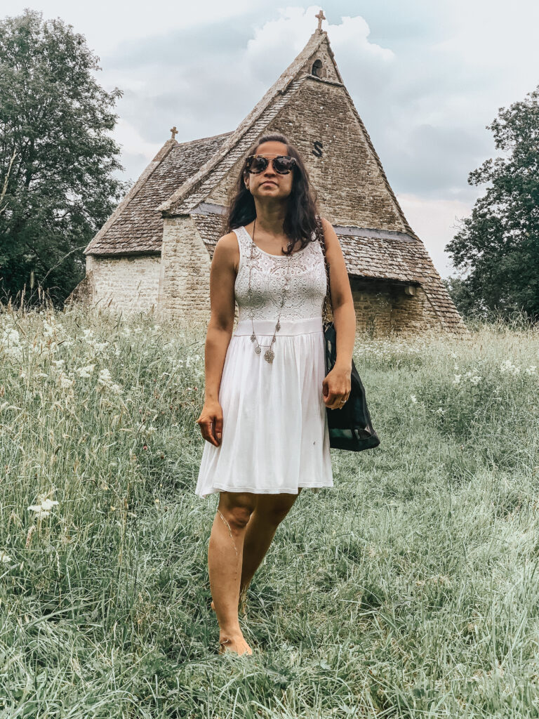 Wiltshire All Saints Church white dress