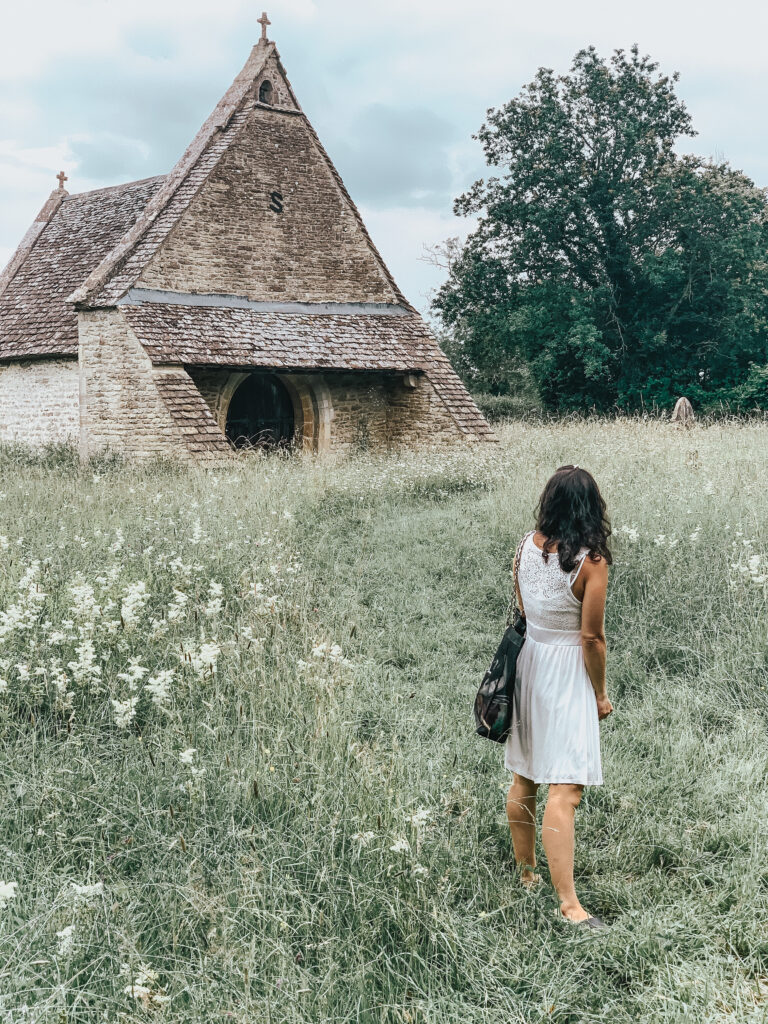 Wiltshire All Saints Church white dress