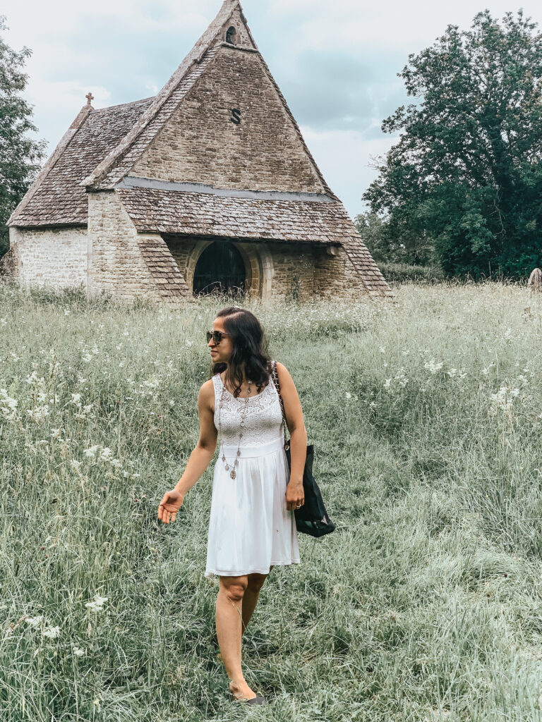 Wiltshire All Saints Church white dress