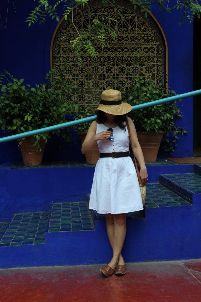 Majorelle Gardens White linen dress