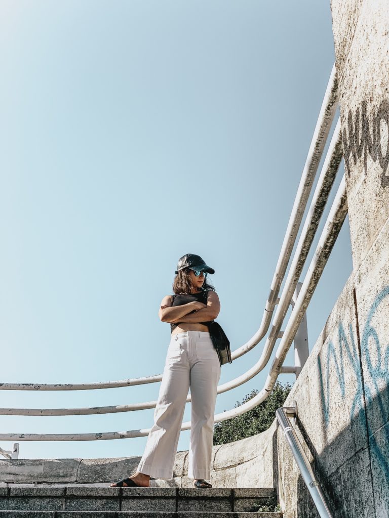 Sezane White Cropped Jeans and a Cropped Top