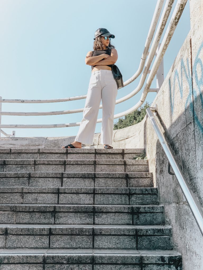 Sezane White Cropped Jeans and a Cropped Top