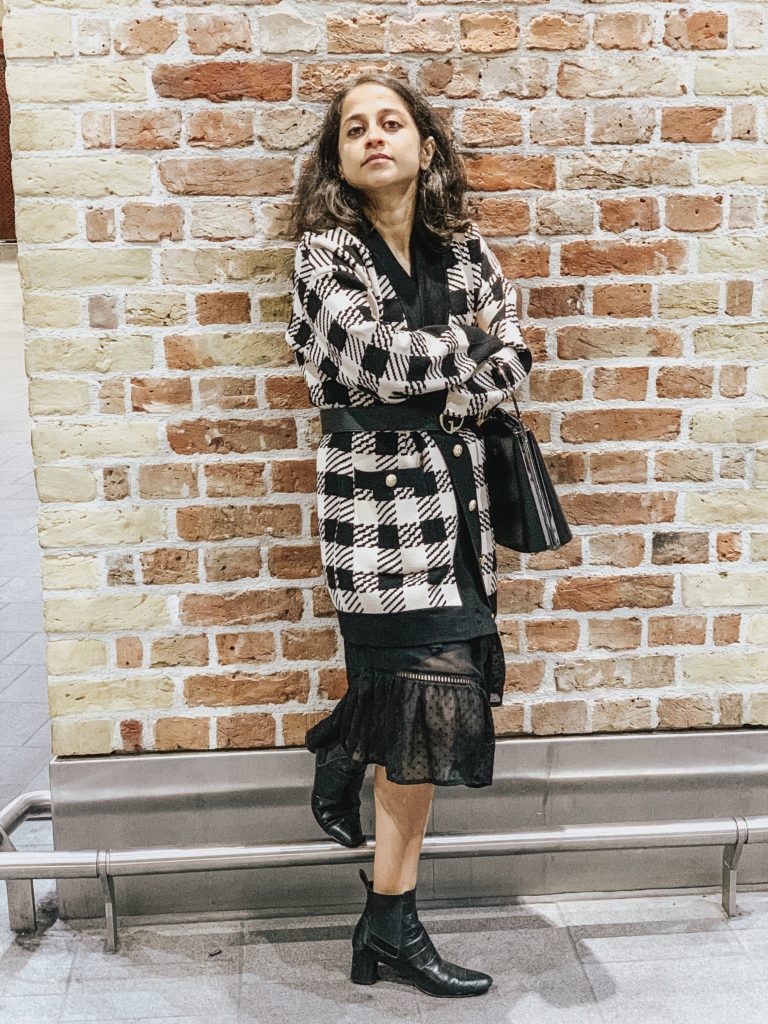 Sandro Cardigan and How to Shop Less