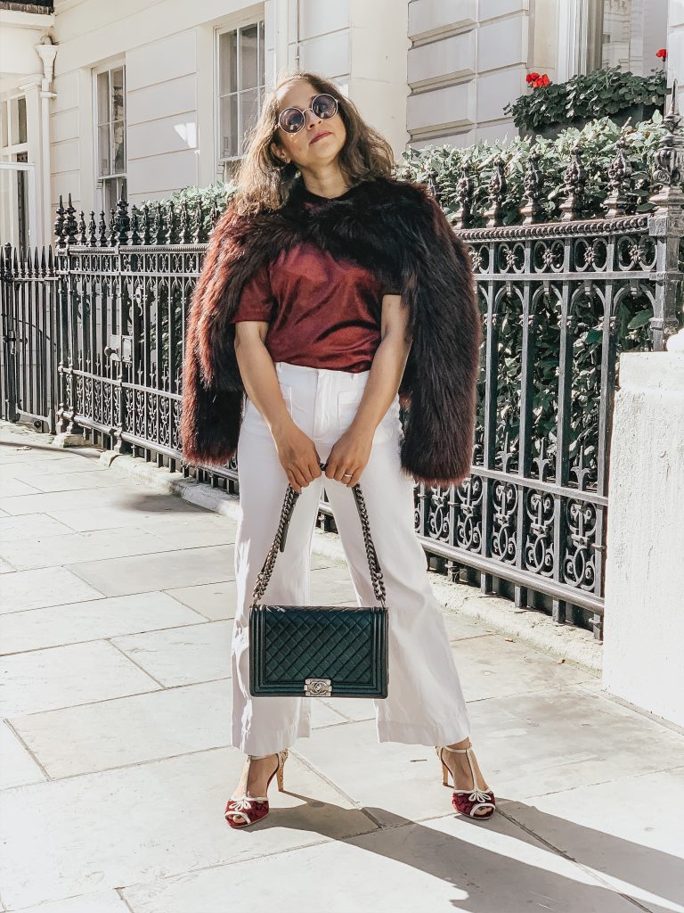Velvet and Sezane white jeans