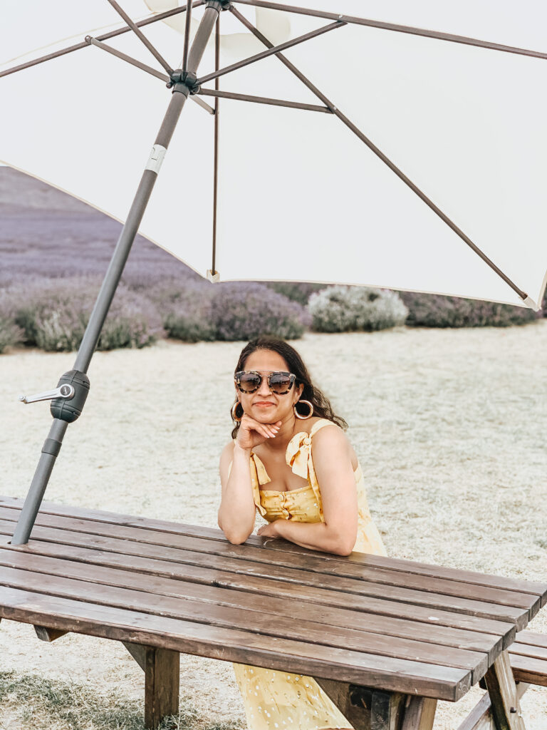 Hitchin Lavender fields Sezane dress