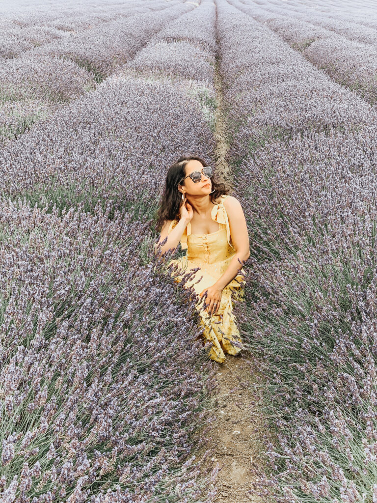 Hitchin Lavender fields Sezane dress