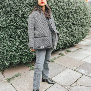 Sezane Will houndstooth jacket weekend uniform
