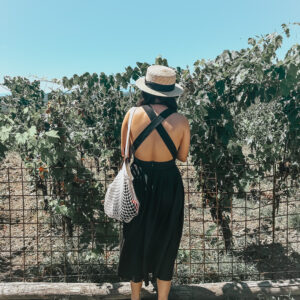 Black Backless Cross Back Linen Midi Dress