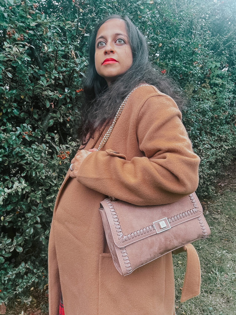 Dune suede chain handle bag